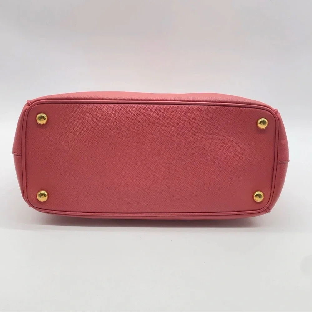 Prada Saffiano Galleria Leather Satchel Bag - Coral Pink